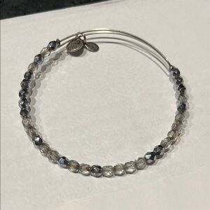 Alex & Ani Elegant Silver and Gray Beaded Bracelet